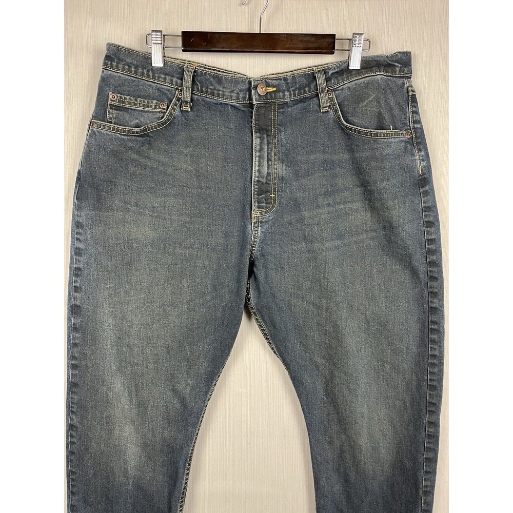 Wrangler Authentics Mens 38x30 Dark Wash Jeans Stretch Denim Workwear - Picture 2 of 13